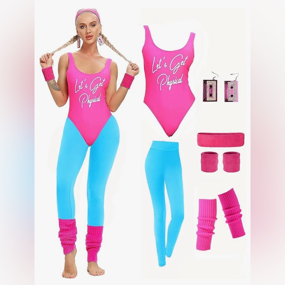 Pink and Blue 80’s Workout Set